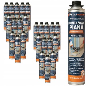 24 x Pianka Montażowa Pistoletowa Niskoprężna 750ml Izolmaster PU Uniwersalna