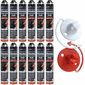 12 x Piana PUR Pianka Natryskowa Termoizolacyjna Izolmaster 850ml+2 dysze GRATIS